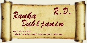 Ranka Dubljanin vizit kartica
